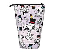 YINGD Snoopy Astuccio espandibile Arachidi Organizzatore Borse Retrattile Penna Caso Carino Grande Capacità Ragazzo Ragazza Cancelleria Sacchetto Leggero per Scuola Ufficio cv52, Nero , 21x10.5x5cm