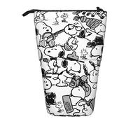YINGD Snoopy, astuccio espandibile con arachidi, organizer retrattile, carino, di grande capacità, per ragazzi e ragazze, leggero, per scuola e ufficio, JI23, Nero , 21x10.5x5cm, Organizer per borse