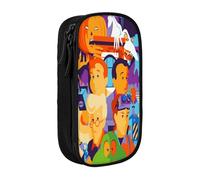 YINGD The Real Ghostbusters Astuccio con 3 divisori in rete, borsa portatile con cerniera per cancelleria, gioielli, auricolari (poliestere)