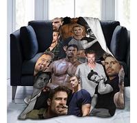 YINGD Theo Actor James, coperta in pile di flanella ultra morbida, leggera, aria condizionata calda, per divano, letto, 127 x 101,6 cm, colore: nero