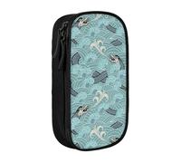 YINGD XMXY LGBT Pride Rainbow - Astuccio portamatite di grande capacità, astuccio portatile con scomparti con cerniera, blu, Nero , 21x10.5x5cm, Organizer per borse