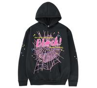 YINGKE Felpa con Cappuccio da Donna con Stampa Ragno Abbigliamento Casual Y2K Felpa Moda Streetwear(M,2Nero)