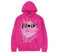 YINGKE Felpa con Cappuccio da Donna con Stampa Ragno Abbigliamento Casual Y2K Felpa Moda Streetwear(XL,Rosa)