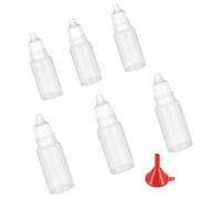 YINGLUOEU 6 Pezzi Flaconcini Contagocce 10/15 ml Bottiglie Contagocce in Plastica Riutilizzabili con Imbuto Flaconi a goccia comprimibili portatili per olio essenziale,liquidi