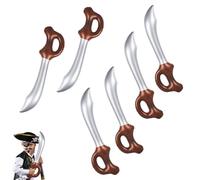 YINGLUOEU 6 Pezzi Spade Gonfiabili 60CM Gonfiabile per Bambini Spada Pirata Spada Giocattolo Pirata di Plastica per Halloween, Costumi di Halloween, Cosplay, Feste