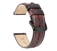YINGO Olio abbronzato in pelle 22mm 20mm 18mm orologi a sguardo a sguardo a sguardo rapido cinturino cinturino marrone compatibile con uomini donne compatibili con fossile(Wine red-B,20mm)