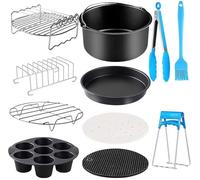 YINGRACE 20 CM Accessori Friggitrice Ad Aria, 11 Pezzi, per Philips XL 6,2L, Ninja 5,2L AF160EU, COSORI 4,7L, Cecotec 5,5L, Moulinex 4,2L EZ4018, Uten 4,5L, Ardes 5L