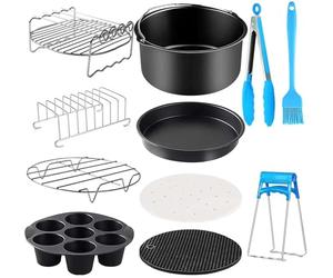 YINGRACE 20 CM Accessori Friggitrice Ad Aria, 11 Pezzi, per Philips XL 6,2L, Ninja 5,2L AF160EU, COSORI 4,7L, Cecotec 5,5L, Moulinex 4,2L EZ4018, Uten 4,5L, Ardes 5L
