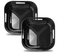 YINGRACE 20CM Accessori Friggitrice ad Aria in Silicone, 2PCS Quadrata Teglie Cestino Friggitrice ad Aria per Philips XL 6,2L,4,2L, Moulinex 5L, Cecotec 5,5L, Riutilizzabile Invece di Carta Forno