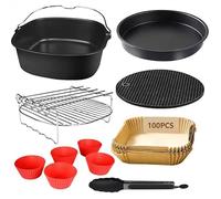 YINGRACE 22cm Accessori Friggitrice Ad Aria 12 Pezzi, Per Friggitrice Ad Aria XXL per Cecotec 6L, Moulinex 6,5L, Proscenic T22 5L, T21 5,5L Air Fryer