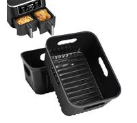 YINGRACE Teglie in Silicone Per Friggitrice Ad Aria Ninja Foodi Max Dual Zone AF300EU 7,6 L AF400EU 9,5 L AF500 10,4 L, COSORI 8,5 L, 2 PCS Teglia in Silicone Platino Per Accessori Air Fryer