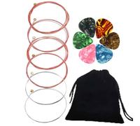 YingRen 6pcs Corde in rame puro per corde per chitarra classica - Accessori per chitarra folk acustica classica in acciaio+6 plettri per chitarra+borsa per plettri per chitarra