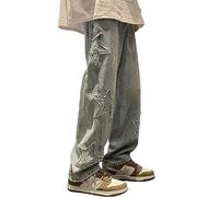 YINGWIN Star Jeans da donna Y2k Baggy Jeans cargo da donna, Blu, M