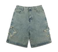 YINGWIN Star Y2k - Pantaloncini in jeans, da donna, estivi, da donna, Blu, XL