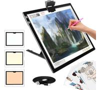YINGWOND Tavoletta Luminosa A3, lightbox ricaricabile con 3 modalità colore e 6 luminosità, lightbox wireless con batteria 2500 mAh, con staffa e clip, per verniciatura a diamanti
