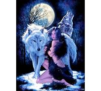 Yingxin34 Puzzle Donna Nuda e Lupo Puzzle Pezzi 1000 per Adulti 26X38cm(10.23 * 14.96inch)