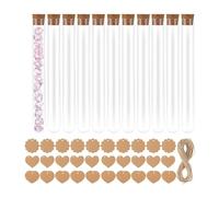 yingyingjia 30 provette di plastica con tappi di sughero trasparenti, kit fai da te, etichette, corda di canapa, sigillate a prova di umidità, gioielli e opere d'arte