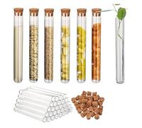 yingyingjia 40 Provette Da 10 Ml, 15 X 100 Mm, In Plastica Con Tappo In Sughero For Esperimenti Scientifici, Contenitori For Sale