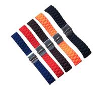 YingYou 1 pz 16 18 20 22 24 Millimetri Nuova Gomma di Silicone Della Banda Della Cinghia di Vigilanza di Modo Della Vigilanza Della Fascia di Distribuzione Fibbia Impermeabile Cinturino Nero(A5 Black,