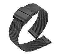 YingYou 12/14/16/18/20/22mm Milanese Loop Cinturino In Acciaio Inox A Sgancio Rapido Delle Donne Degli Uomini Della Maglia Del Metallo di Ricambio Del Braccialetto Della Vigilanza Band(Black,18mm)