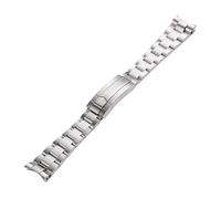 YingYou Cinturino da polso in acciaio inossidabile massiccio, compatibile con Daytona Oyster Perpetual Submariner Seiko NH35, da 20 mm e 21 mm.(Mid polished silver,20mm)