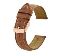 YingYou, cinturino di ricambio in pelle Crazy Horse, da 18 mm, 20 mm, 21 mm, 22 mm, 24 mm, cinturino di ricambio con fibbia in oro rosa per orologi da uomo, 22mm, Agata