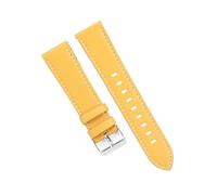 YingYou Cinturino for orologio in vera pelle di vacchetta da 20 mm e 22 mm, cinturino in pelle di vitello compatibile con Casio for donna e uomo, accessori for cinturini(Yellow,20mm)