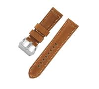 YingYou Cinturino For Orologio In Vera Pelle Opaca Da 20 Mm, 22 Mm, 24 Mm, 26 Mm, Cinturino For Orologio In Pelle Bovina Cerata E Olio, Cinturino Da Polso Retrò Crazy Horse(FMW Yellow Brown,20mm)