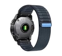 YingYou Cinturino in nylon da 26 mm e 22 mm compatibile con Garmin Fenix 8 E 7 7X 6 6X 5 5X Sport Bands compatibile con Forerunner 965 955 970/Tactix 8 Bracelet(BLUE WHITE,QuickFit 22mm)