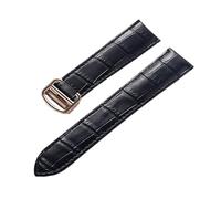 YingYou Cinturino In Pelle Da Donna Da Uomo Compatibile Con Cartier Tank London Solo Key Chiusura Pieghevole 17/18/20 / 22MM Accessori Cinturino Orologio In Pelle(Black Rose Buckle,13)