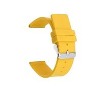 YingYou Cinturino in silicone da 12 mm, 14 mm, 16 mm, 18 mm, 20 mm, 22 mm, 24 mm, compatibile con cinturino in gomma morbida Omega, accessori for bracciale sostitutivi(Yellow,SILVER BUCKLE_18MM)