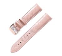 YingYou Cinturino In Vera Pelle Da Donna In Morbida Pelle Di Litchi Cinturino In Pelle Di Vacchetta Cinturino For Orologio Da Uomo Impermeabile 14 16 18mm Accessori For Catena Di Orologi(Pink rose buc