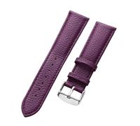YingYou Cinturino In Vera Pelle Da Donna In Morbida Pelle Di Litchi Cinturino In Pelle Di Vacchetta Cinturino For Orologio Da Uomo Impermeabile 14 16 18mm Accessori For Catena Di Orologi(Purple_15mm)