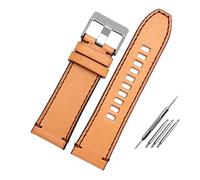 YingYou Genuino cinturino in pelle compatibile con cintura for orologio diesel DZ4476 / 4482 DZ7408 7406 4318 Cinturino 22 24 26 26 26 28 mm di grandi dimensioni Banda da polso da uomo(13 Brown silver