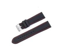 YingYou Guarda Band 18mm 20mm 22mm 24mm in silicone Sport di gomma in silicone adatto for Zwart Bay Khaki Braccialetto da donna Bracciale da donna con cinturino da donna(Black red Silver,20mm)