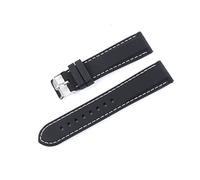 YingYou Guarda Band 18mm 20mm 22mm 24mm in silicone Sport di gomma in silicone adatto for Zwart Bay Khaki Braccialetto da donna Bracciale da donna con cinturino da donna(Black white Silver,20mm)