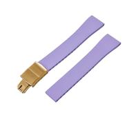 YingYou New FKM Watch Strap With Quick-release Butterfly Gold Buckle. Compatible With 16mm, 18mm, 19mm, 20mm, 21mm, And 22mm CTS Rubber Watch Strap Cutting Sizes.(Purple2 Gold Buckle,21mmx18mm)