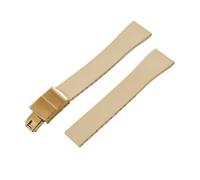 YingYou New FKM Watch Strap With Quick-release Butterfly Gold Buckle. Compatible With 16mm, 18mm, 19mm, 20mm, 21mm, And 22mm CTS Rubber Watch Strap Cutting Sizes.(Khaki Gold Buckle,20mmx16mm)