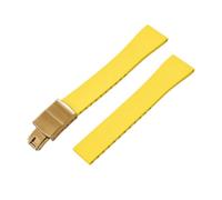 YingYou New FKM Watch Strap With Quick-release Butterfly Gold Buckle. Compatible With 16mm, 18mm, 19mm, 20mm, 21mm, And 22mm CTS Rubber Watch Strap Cutting Sizes.(Yellow Gold Buckle,18mmx16mm)