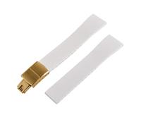 YingYou New FKM Watch Strap With Quick-release Butterfly Gold Buckle. Compatible With 16mm, 18mm, 19mm, 20mm, 21mm, And 22mm CTS Rubber Watch Strap Cutting Sizes.(White Gold Buckle,18mmx16mm)