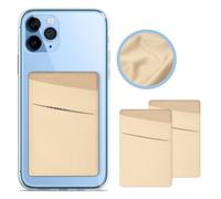 YINHEXI Confezione da 2 porta carte di credito, portafoglio per telefono cellulare e custodia per telefono, portafoglio sottile compatibile con tutti gli smartphone, Oro, Semplicemente