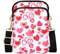 YINHEXI Piccola borsa a tracolla da donna, mini portafoglio per cellulare, borsa a tracolla per donne e uomini, Cuore bianco, Semplicità