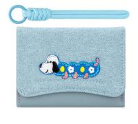 YINHEXI Portafogli ragazze carino Coquette Bow Piccolo portafoglio con portachiavi estetico porta carte con finestra ID borsa per le donne, Cane Blu, Pieghevole in tre parti