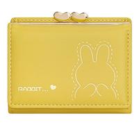 YINHEXI Portafoglio da donna, carino piccolo triplo con blocco RFID, per donne e ragazze, portafogli piccoli da donna con porta carte, Giallo, Carino