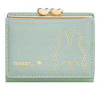 YINHEXI Portafoglio da donna, carino piccolo triplo con blocco RFID, per donne e ragazze, portafogli piccoli da donna con porta carte, Verde, Carino