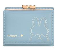 YINHEXI Portafoglio da donna, carino piccolo triplo con blocco RFID, per donne e ragazze, portafogli piccoli da donna con porta carte, Blu, Carino