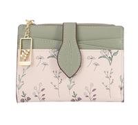 YINHEXI Portafoglio da donna, compatto e piccolo, con blocco RFID, in pelle PU, mini borsa con tasca portamonete per signore e ragazze, Foglia verde., Minimalista