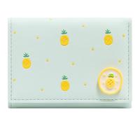 YINHEXI Portafoglio da donna, con blocco RFID, piccolo e compatto, in pelle PU, con porta carte di credito, mini borsetta da donna con tasca per monete, Ananas Verde, Twee
