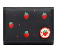 YINHEXI Portafoglio da donna, con blocco RFID, piccolo e compatto, in pelle PU, con porta carte di credito, mini borsetta da donna con tasca per monete, Fragola Nera, Twee