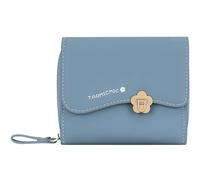 YINHEXI Portafoglio da donna, piccolo portafoglio da donna con blocco REID con porta carte di credito, portafoglio sottile bifold con tasca portamonete con cerniera, Blu, Carino